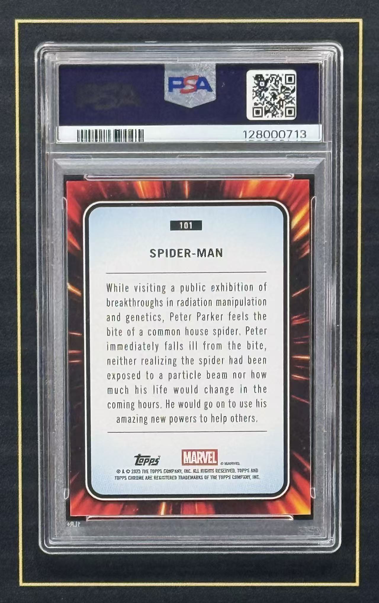 【超新星精品】2025 Topps Chrome Marvel 漫威 Spider-Man 蜘蛛侠 40编 玫瑰金碎花折 折射 PSA9分评级【V993009i006】