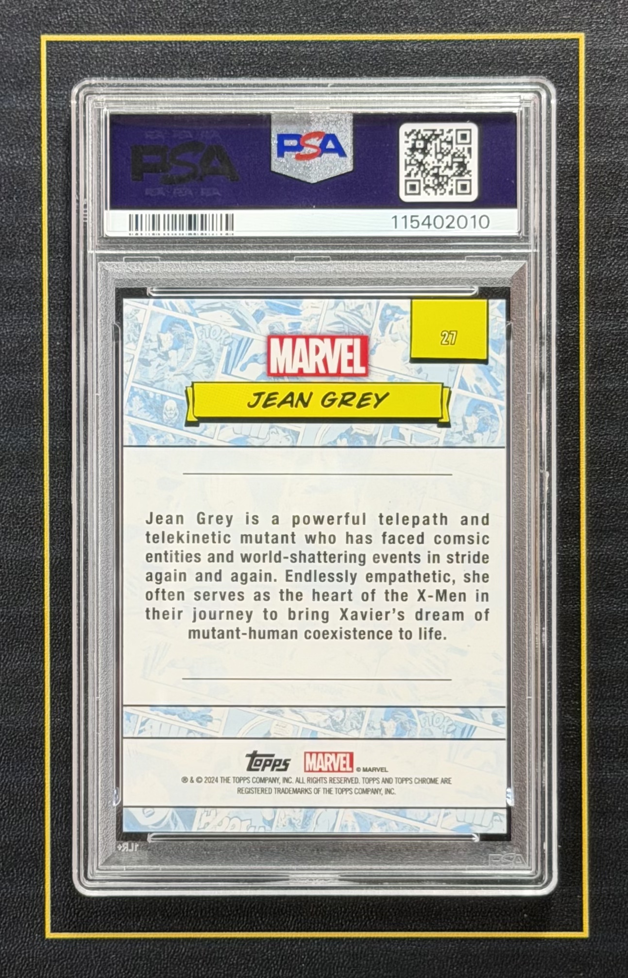 【超新星精品】2024 Topps Chrome Marvel TC漫威 元年 Jean Grey 琴 葛蕾 50编 金波纹折 折射 PSA10分评级【V9930088018】