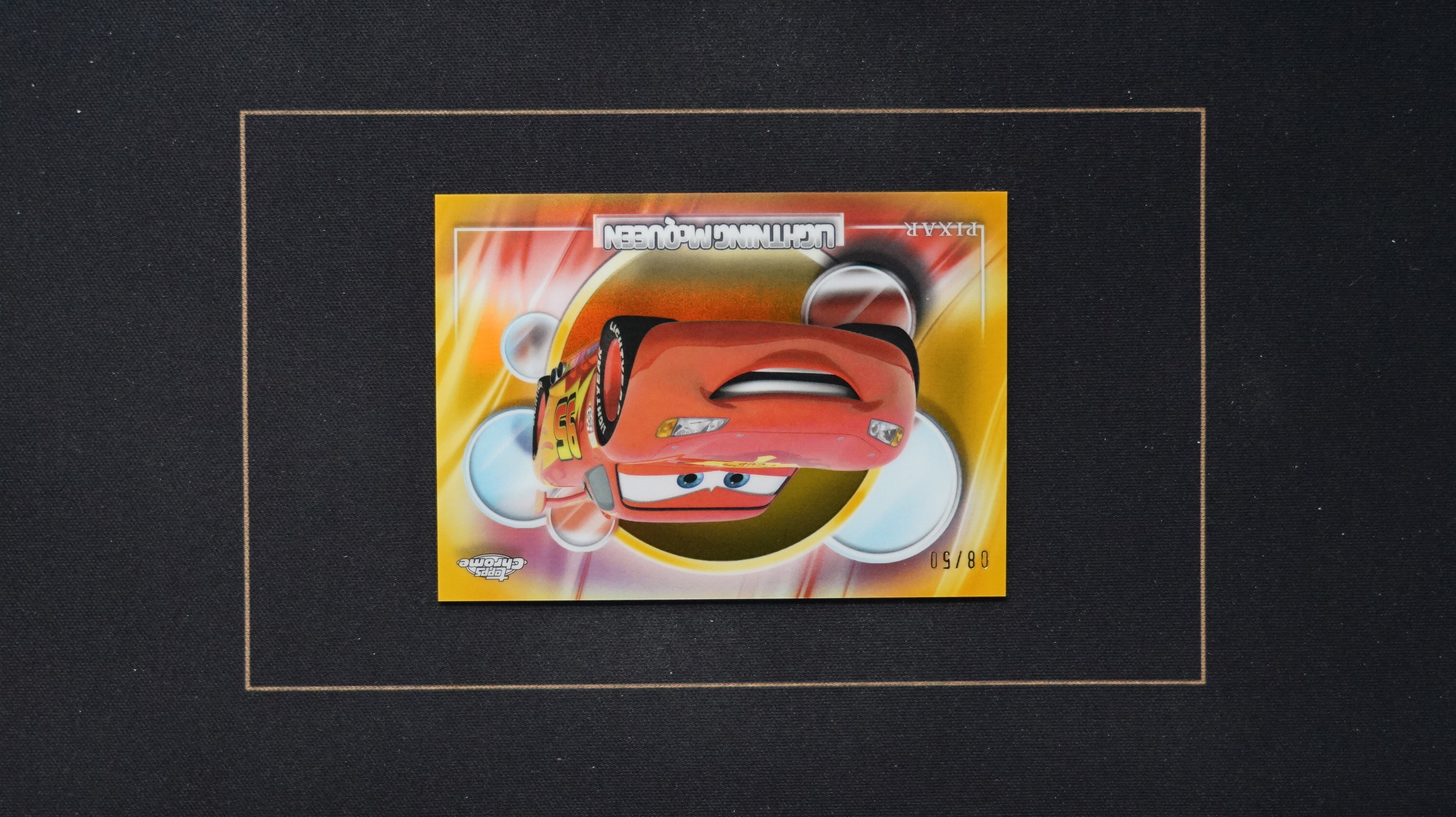 2026 Topps Chrome Disney 迪士尼 Lightning McQueen 赛车总动员 闪电麦昆 50编 正金折 折射【V709005p002】【超新星代卖】