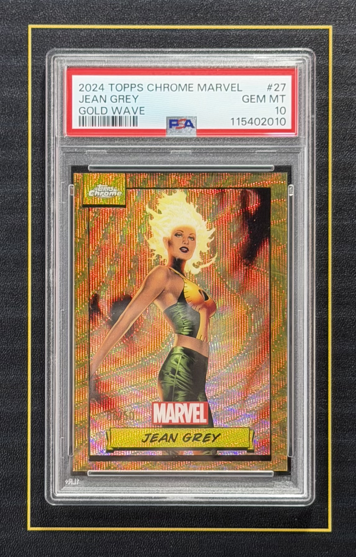 【超新星精品】2024 Topps Chrome Marvel TC漫威 元年 Jean Grey 琴 葛蕾 50编 金波纹折 折射 PSA10分评级【V9930088018】